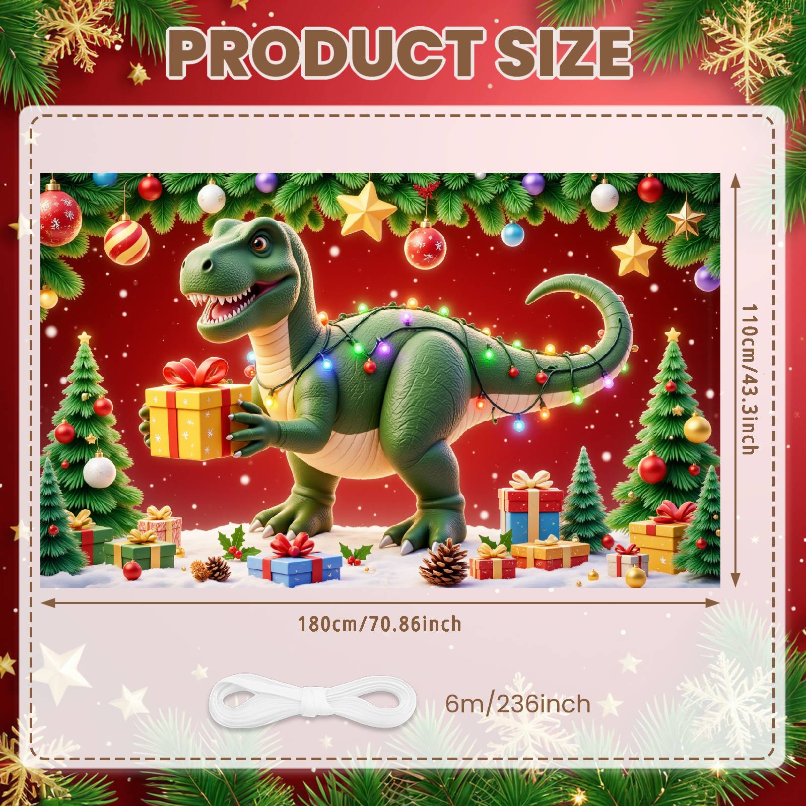 

Holiday Banner Playful Festive Backdrop Christmas Banner Snowy Scene Gift Theme For Indoor Decoration Children s Party Party