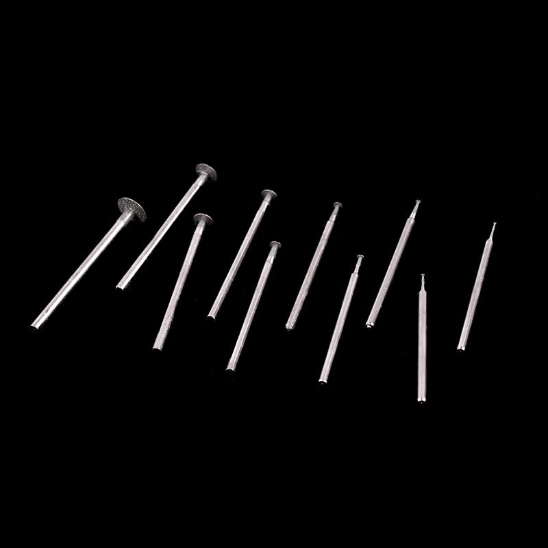 10 buc. Accesoriu bit de șlefuit, tijă cu cap T ultra-subțire, cu vârf montat cu diamant, instrument de gravat pentru lustruire, sculptură de jad în piatră
