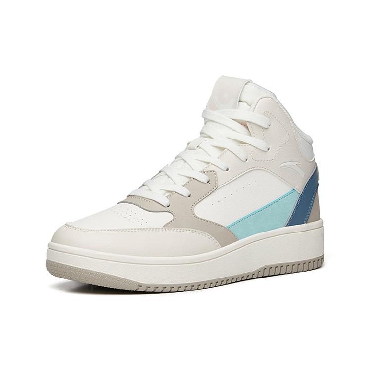 Anta Abrasion Resistant High top Skateboard Shoes Men's White Gray 912238013-4