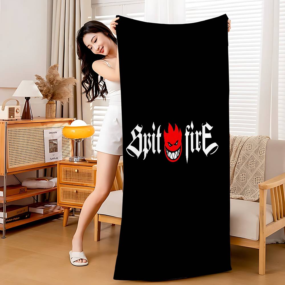 

Spitfire Skateboard Household Microfiber Blanket Quick Drying Beach Towels Oversized Printing Super Absorbent Pool Towel Blanket W40*H60(CM)