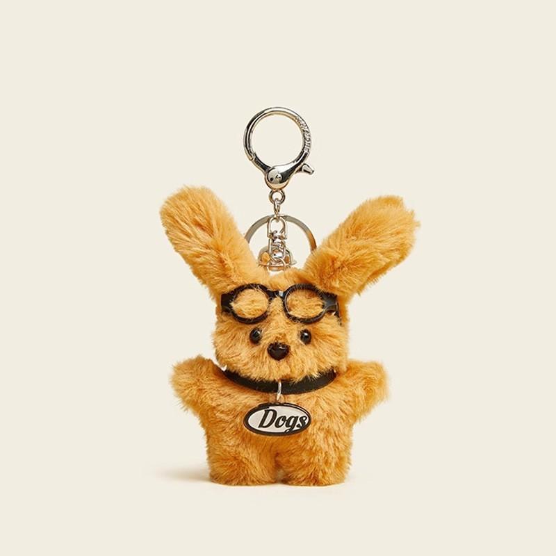 Dog Eyecatching Plush Keyring With Adorable Accessories And Soft Material Design