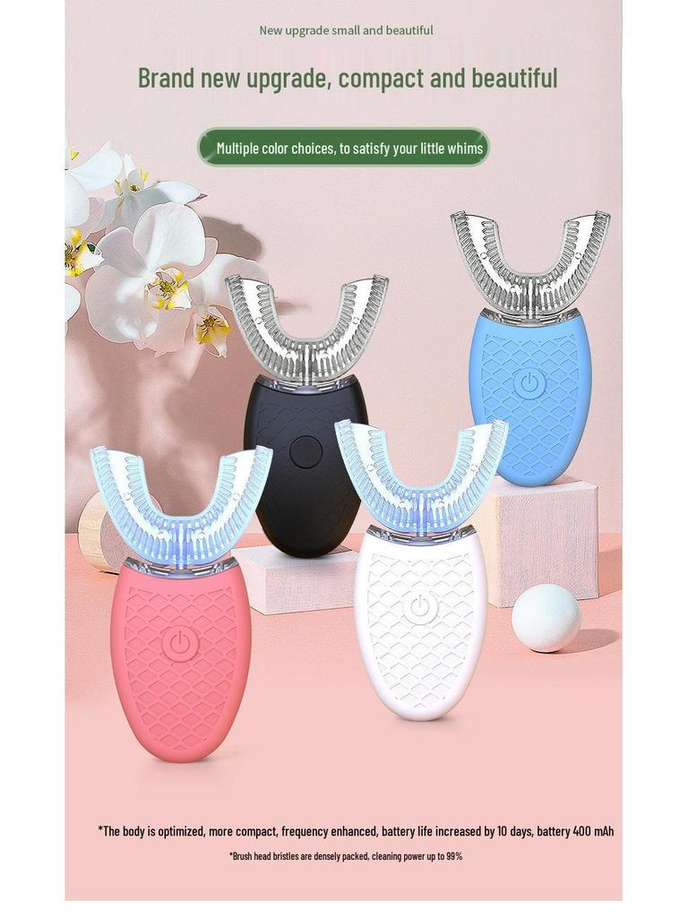 Automatyczna Wodoodporna Szczoteczka Soniczna w Kształcie U z Miękkim Silikonowym Włosiem