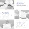 2-in-1 Screw-in Fan Lamp with Remote Control Detachable Fan 3 Speed Adjustable for Bedroom Kitchen Office Home for Living Room