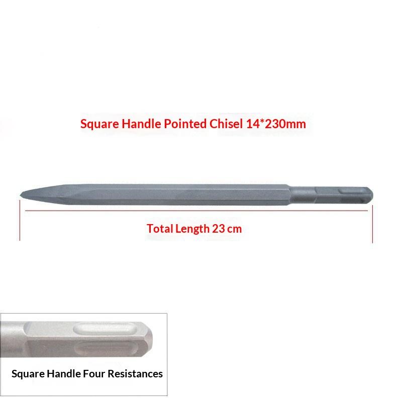 Extended Electric Hammer Slotting Pick Pointe Flat Chisel High Hardness for Concrete Wall Grooving Construction Projects