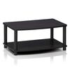 Furinno TV Stand, 2-Tier Height-Adjustable, Dark Walnut Round Pipe, Turn-N-Tube, No Tools Required, Officially Imported from Japan