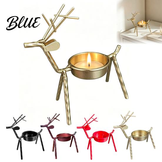 Unique Housewarming Presents Deer Shape Candle Holder, Metal Tealight Stand for Dining Table Wedding Vintage Style Ornament Centerpiece, Decorative