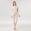 Women's Class A Fleece-Lined Thermal Cashmere Underwear Set - Antibacterial Autumn/Winter Top and Pants.