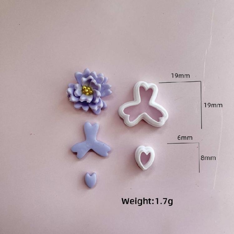 10Pcs Flower Petal Clay Cutter for Clay Earrings Jewelry Making, Geometric Flower Clay Earring Cutter Set