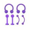 6Pcs UV Rook Multicolor Nose Rings Hoop Earrings Eyebrow Ring Lip Labret Studs Acrylic Flexible Cartilage Ear Piercing Jewelry