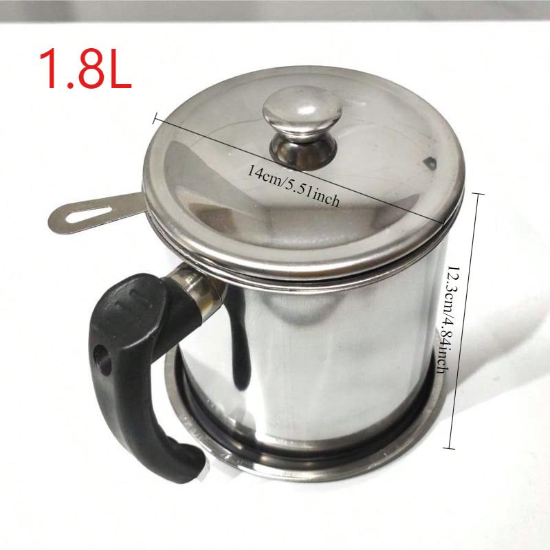 

Stainless Steel Oil Dispensing Bowl with Filter Mesh&Heat-Resistant Handle-Easy-Pour Design for Kitchen Frying and Strain-Free