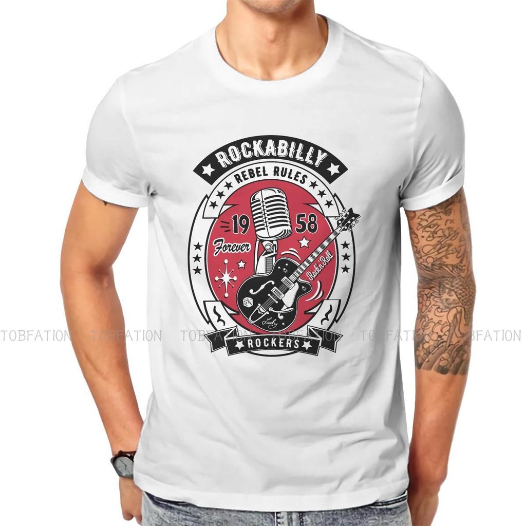 ZX Rock 50s Rockabilly Music 1958 Rock and Roll Vintage Rocker 60s 70s Guitar Tshirt Summer Mens Clothes Cotton Harajuku T Shirt