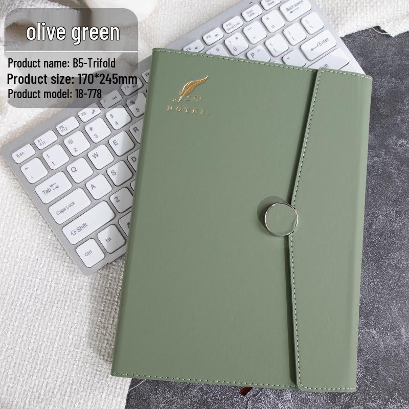 

High-Value B5 Tri-Fold Notebook with Buckle - Customizable Logo and Gift Box A5