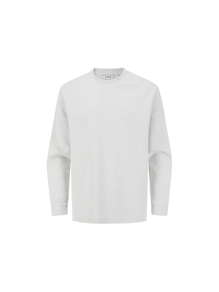 ZIOZIA Men'S) Textured Round Long Sleeve Tee_Abf2Tr1002Iv