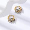 Punk Personality Two-color Stainless Steel Geometric Circles Detachable Multiple Ways To Wear Hoop Earrings for Women Jewelry
