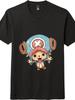 One Piece Chopper T-shirt Unisexe Dessin Animé Mignon, T-shirt Noir et Blanc