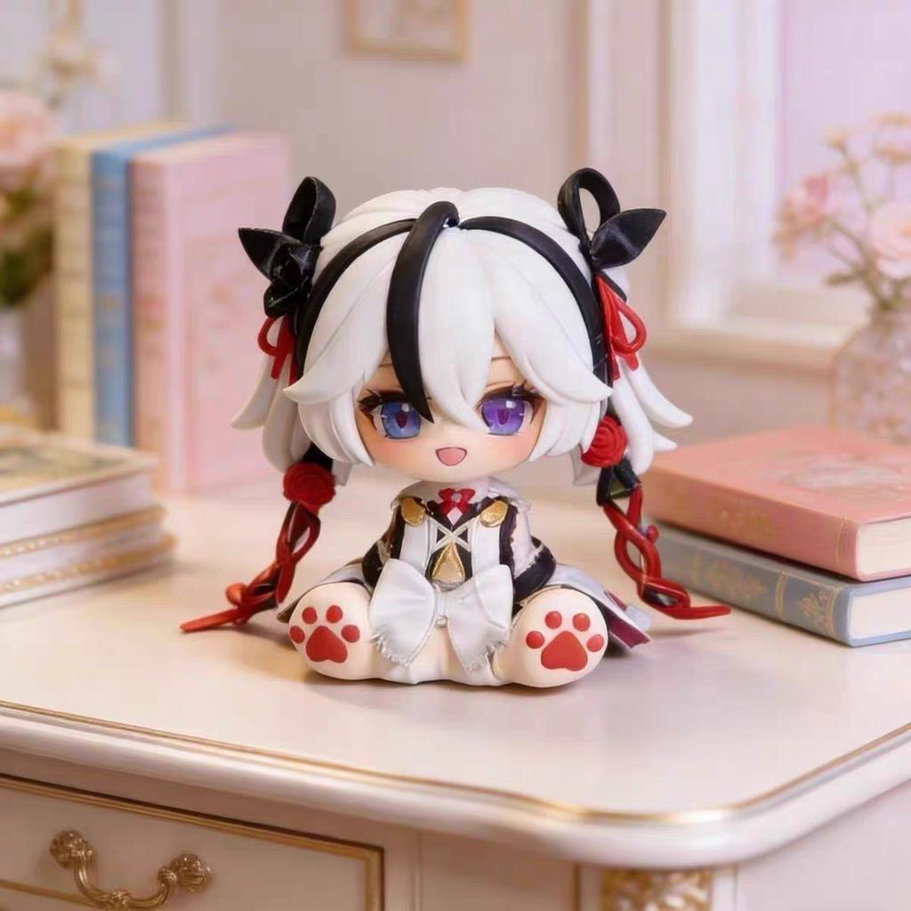 Chibi Sleeping Pose Mini Pvc Figure 8.5cm With Cloud Base And Interchangeable Hat Collectible Desk Car Display Decor Gift