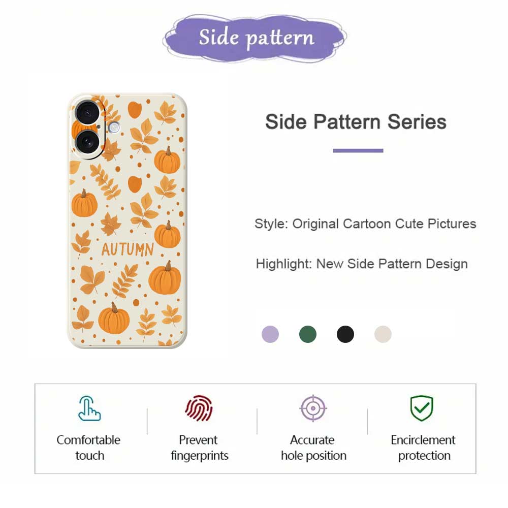 For iPhone 17 Case Autumn Theme Pattern Printing Straight Edge TPU Phone Back Cover