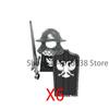 Medieval Castle Soldier Action Figures Building Block Empire Templars Lancer Warrior Militia Helmet Shield Sword Bow Toy Gifts