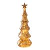 Glass Christmas Tree Figurine Light with LED Light Art Crafts Christmas Decoration for Indoor Holiday Shelf Fireplace Mantel