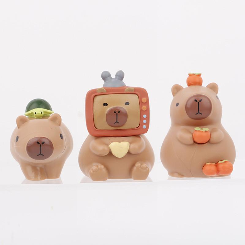 Cute Capybara Cartoon Car Dashboard Model Pvc Figure Surprise Blind Box