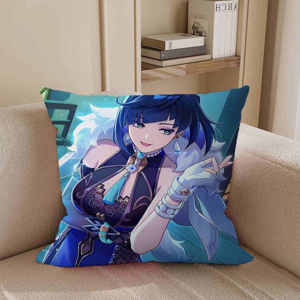 Yelan Anime Pillow Cover Design Cushion Cover Decor Holiday Decorati