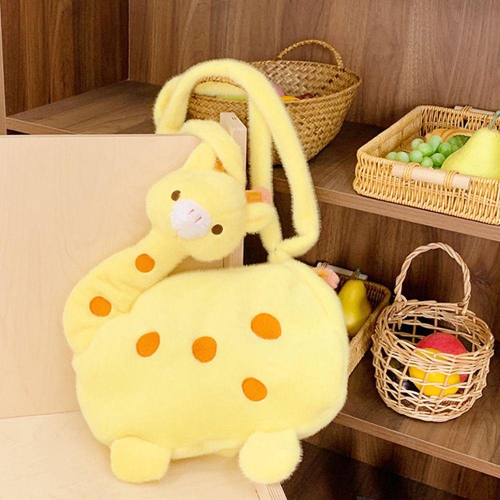 Soft Plush Giraffe Shape Plush Bag Large Capacity Plush Doll Shoulder Bag  Kids