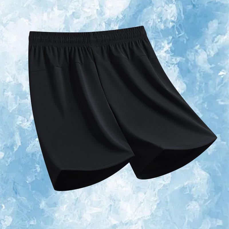2026 Men's Plus Size Ice Silk Basketball Shorts - High Stretch, Loose Fit