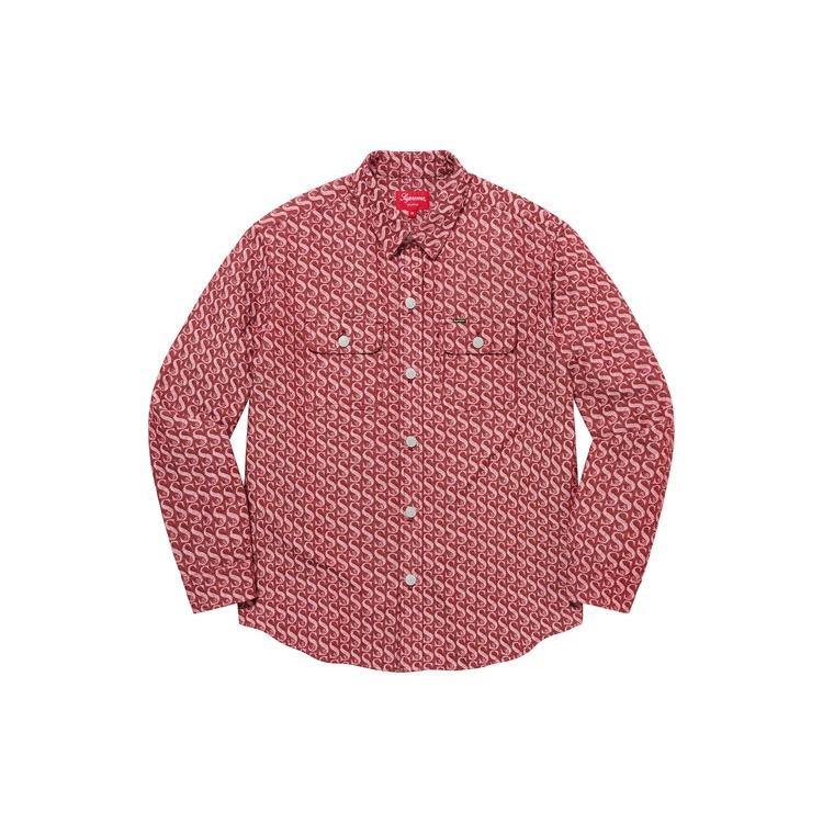 Supreme Monogram Denim Shirt 'Teal White' Men's SUP-FW21-229