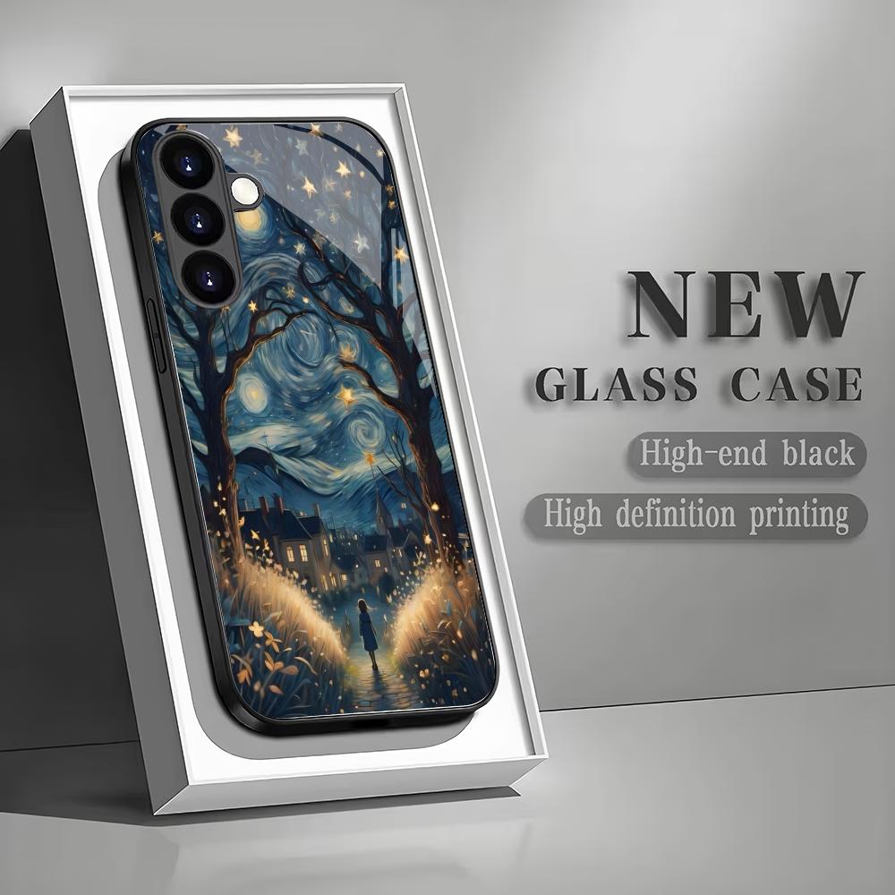 The Little Girl's Glass Phone Case Under the Light Is Suitable for Samsung Galaxy S26 S25 S24 S22 S21 S20FE/Ultra/Plus Anti Drop