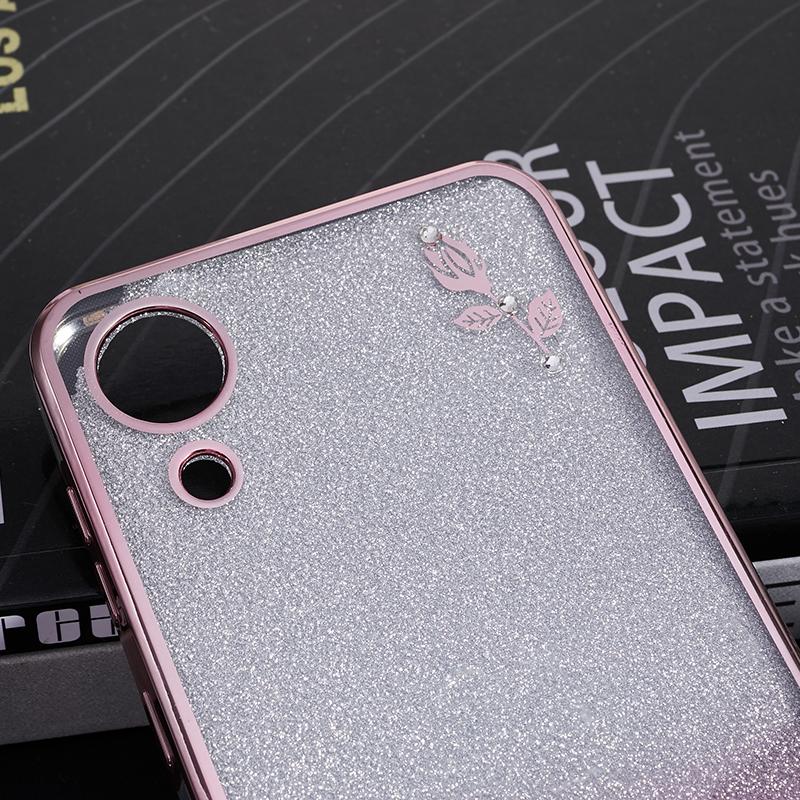 KADEM For Samsung Galaxy A03 Core Gradient Glitter TPU Case Floral Pattern Rhinestone Phone Cover