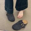 Retro round head baotou half slippers women's spring new outer wear thick-soled personalized casual cool slippers