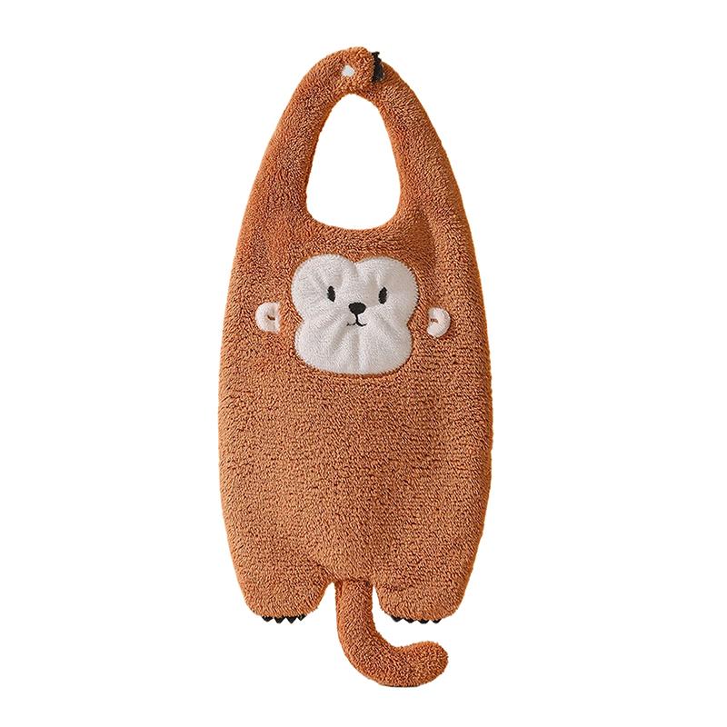 Coral Velvet Towel Cute Hanging Type Cartoon Kitchen Bathroom Absorbent Quick Drying Hand Towel