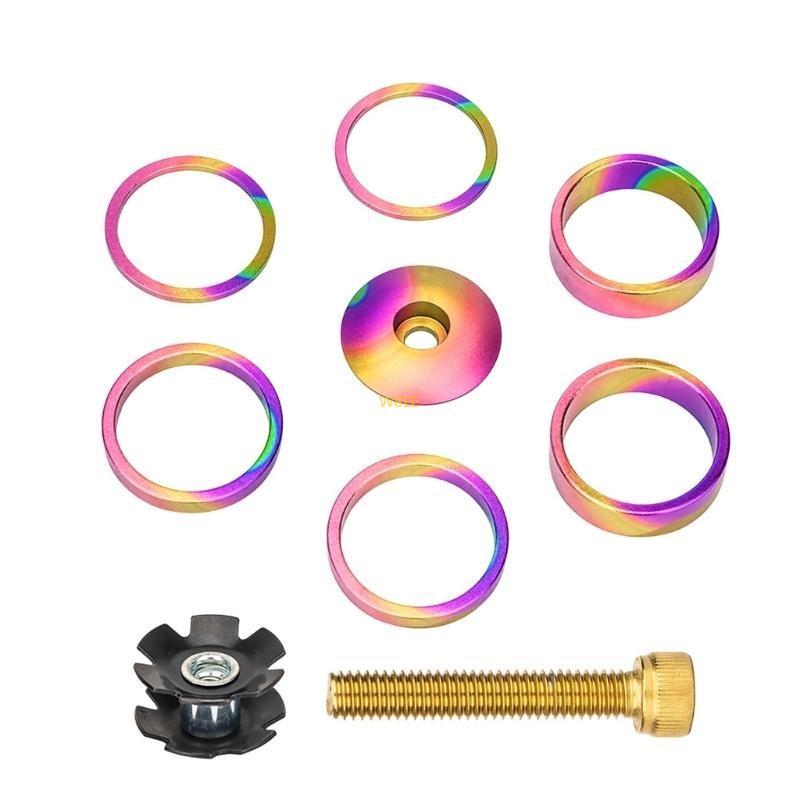 Bicycles Front Fork Stem Spacers Kits with Headset Star Nut Bike Headset Spacer