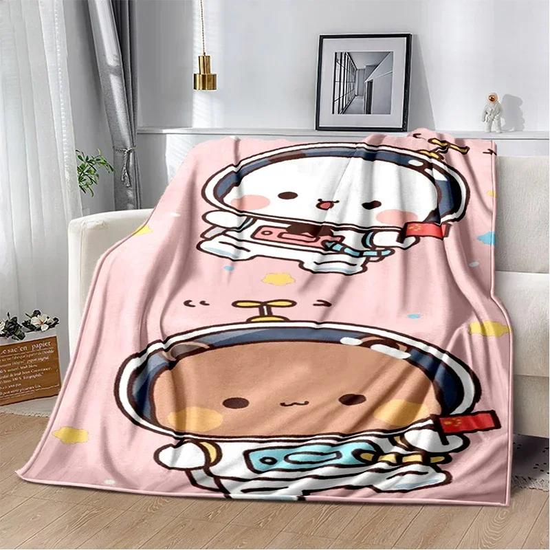 Cartoon Print Bear and Pa Blanket Cute Bubu  Dudu Series  Kids Warm Flannel Soft Comfortable Home Bed