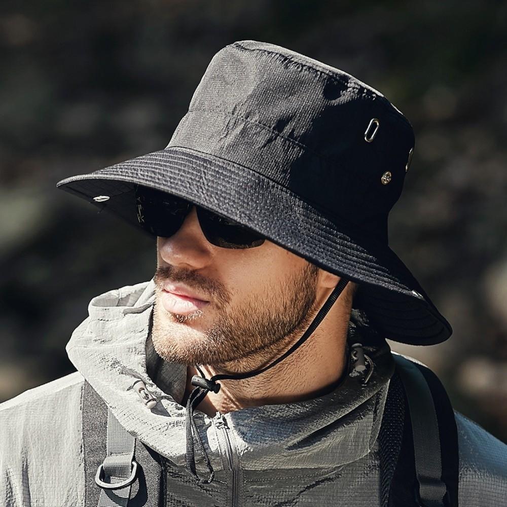 Wide-brimmed Sun Hat UV Protection Fishing Quick-drying Sun Cap New Hiking Cap чёрный