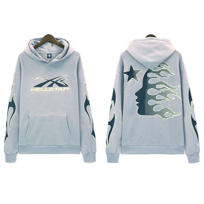 Unisex Retro Distressed Print Hoodie - Herbst/Winter Mode