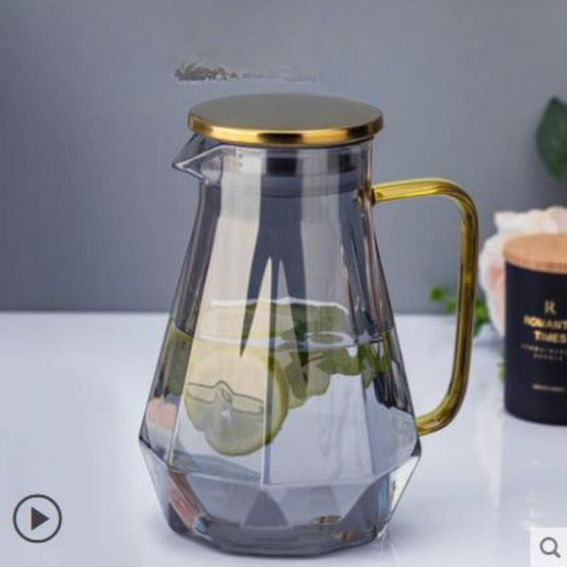 Household Diamond Cool Water Kettle Living Room Large Thorn Pot High Temperature Resistant High Borosilicate Glass Cup Kettle Set Cold Water Kettle