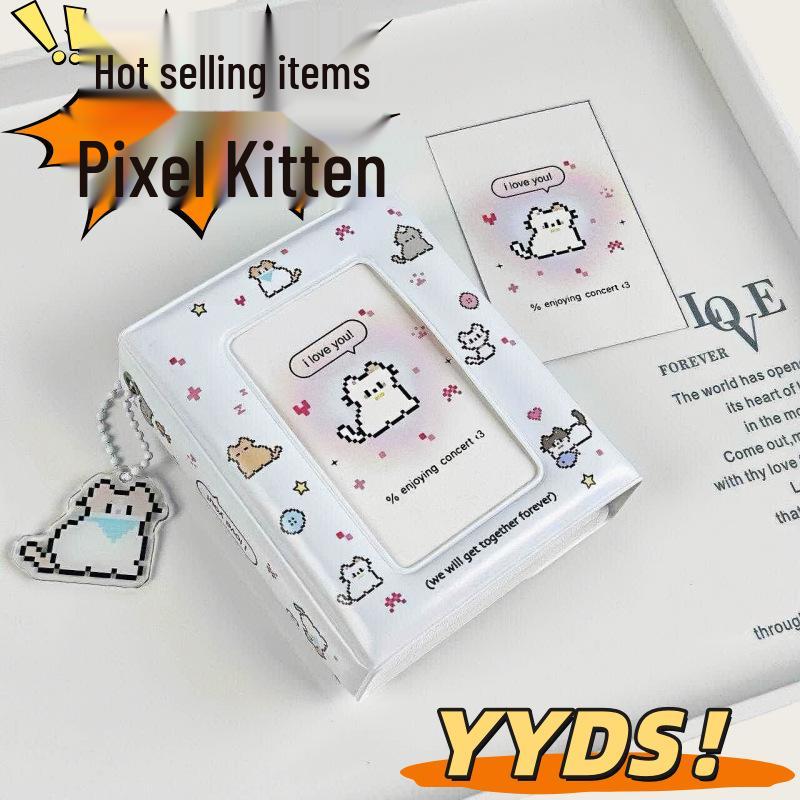 Pixel Cat 3-inch Star Card Storage Album - Customizable Polaroid Photo Holder
