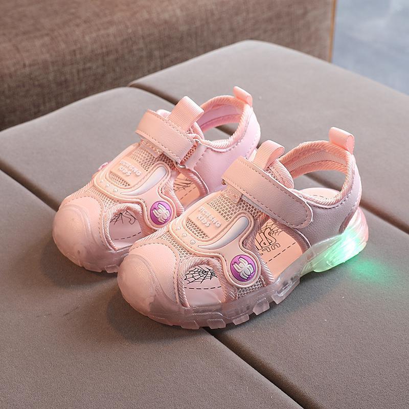 Boys sandals summer children's shoes 2025 new summer princess little boy luminous shoes