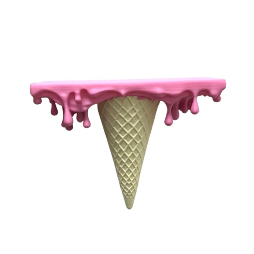 3D Printed Melting Ice Cream Floating Wall Shelf Wall-Mounted Stable Drip Floating Shelf Irregular Artistic Plastic