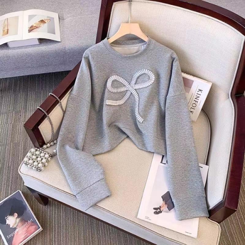 Trendy Korean-Style College Three-Piece Set: Sweatshirt, Shirt, Short Skirt
