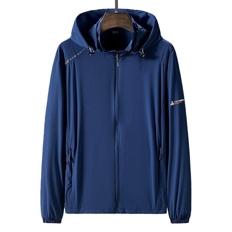 Summer sunscreen clothing men's ice silk casual fishing jacket UV protection outdoor quick-drying large size ultra-thin sunscreen clothing