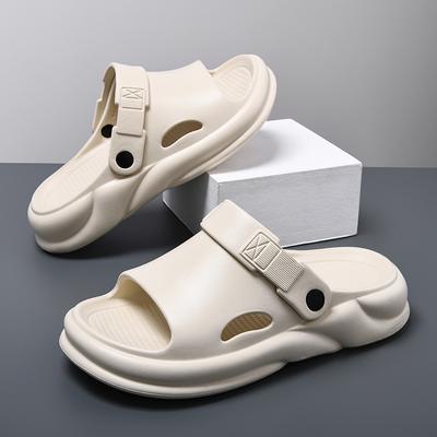 Sommer Strand Schwarze Pantoletten für Herren Damen Outdoor Bequeme Hausschuhe Leicht Rutschfest Atmungsaktiv Garten Freizeit Sandalen