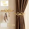 2Pcs Decorative Curtain Drapery Holdbacks Metal Bow Curtain Holdback Decor Accessories for Drapes Window Home Bedroom Decoration