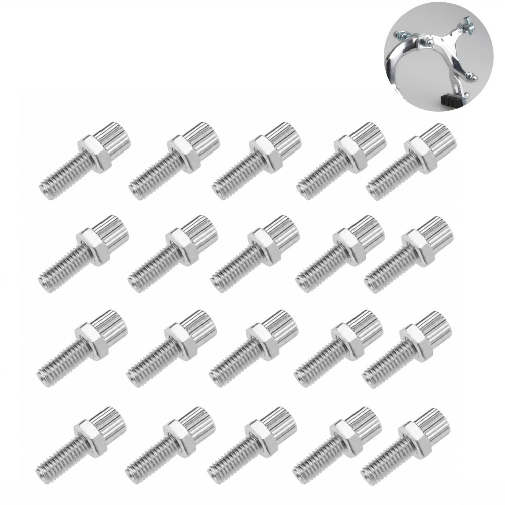 20pcs M6 Thread M6 Brake Cable Adjuster Silver Bike Barrel Adjuster Bolt  Cable System Setup