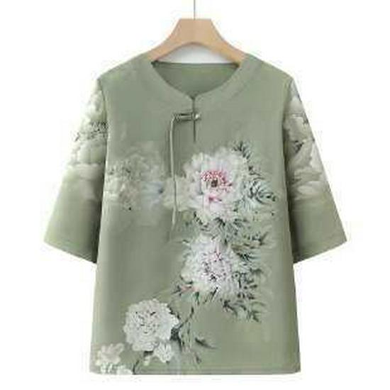 Stylish Summer T-Shirt for Middle-Aged & Elderly Women XL 90-105 lbs