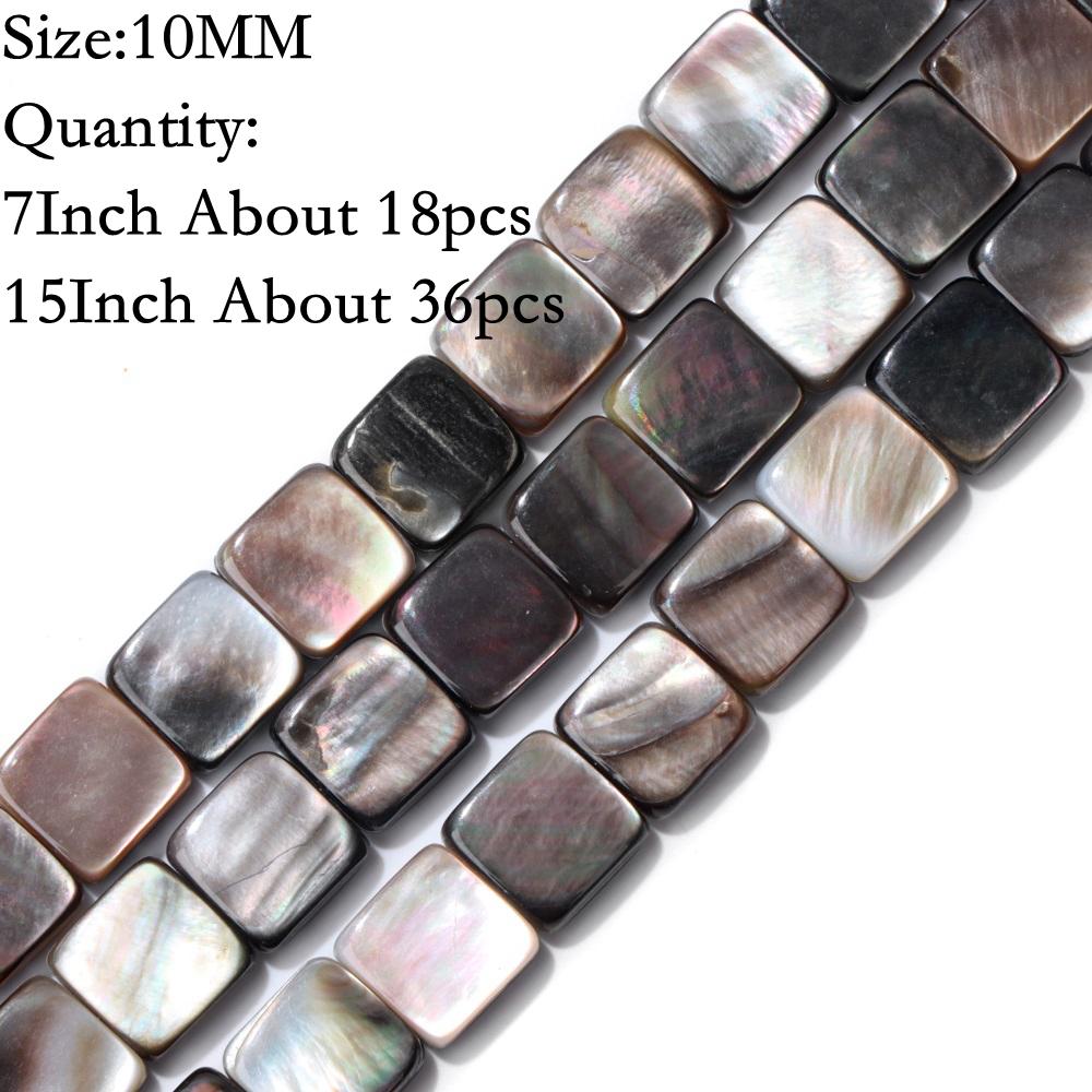 Natural Shell Gray Black Mop Beads Loose Mother of Pearl Shell Beads Charm DIY Bracelets Earrings Jewelry Accessories Wholesale