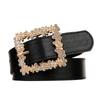 Belt Women'S Rhinestone Square Buckle Decoration With Jeans, Trousers, Blazer, Pin Buckle Belt