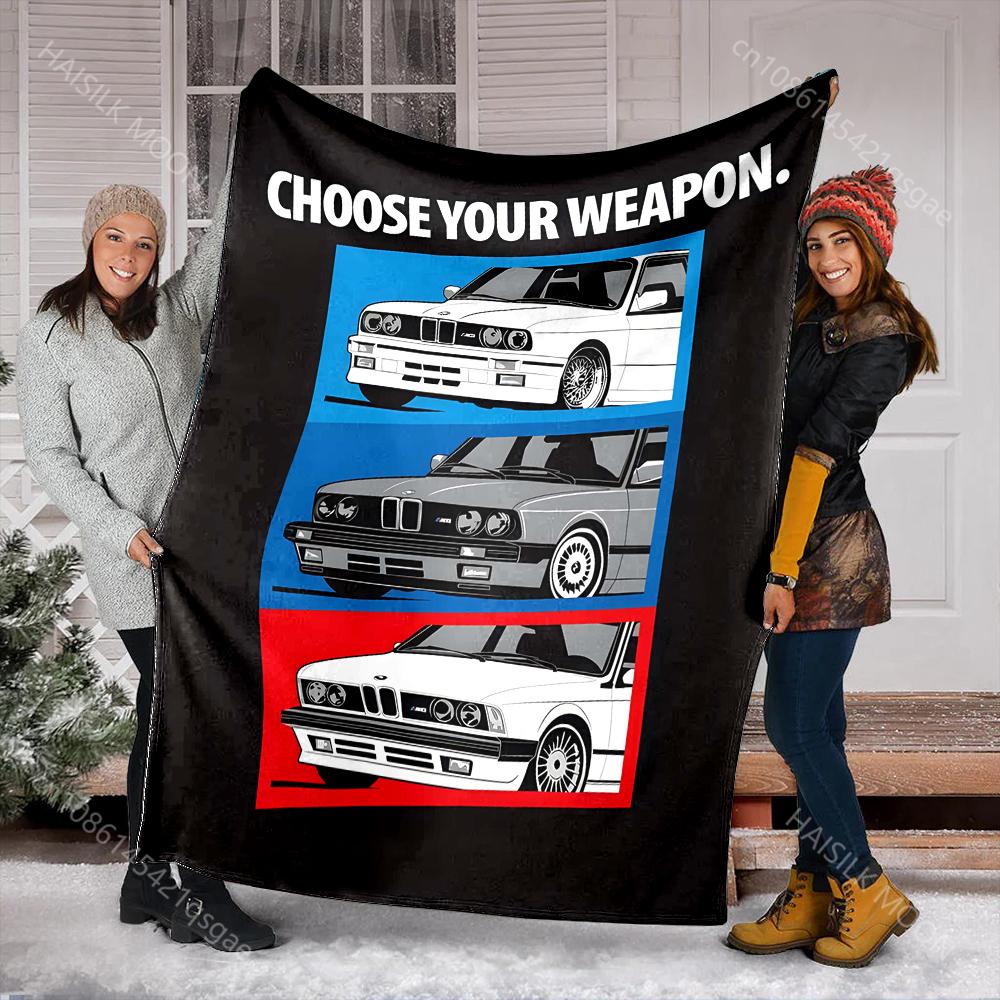 Classic Car Printed Blanket E30 Warm Soft and Comfortable Home Travel Blanket for Office Sofa Travel Camping RV Holiday Gifts