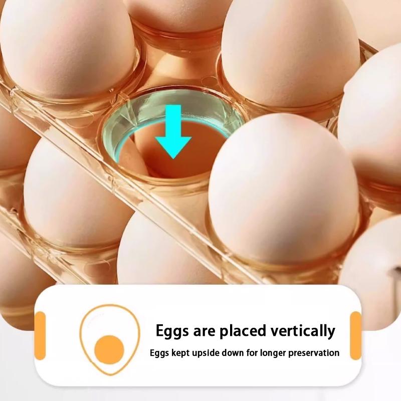 Küche Großraum Eier Kühlschrank Aufbewahrungsbox - Tragbarer Mehrschichtiger Eierablage Organizer, Automatisch Öffnender/Schließender Eierhalter